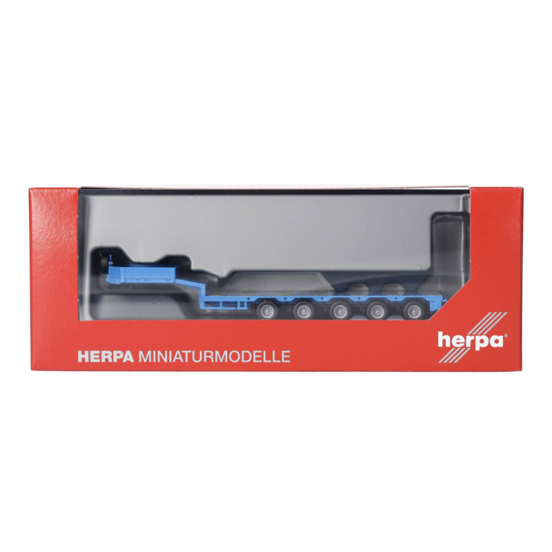 Herpa 076388-011 Remorque semi-surbaissée Goldhofer 5 essieux, bleu ciel, H0