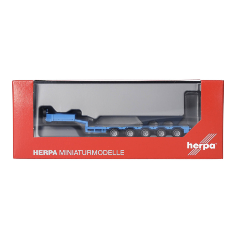 Herpa 076388-011 Remorque semi-surbaissée Goldhofer 5 essieux, bleu ciel, H0