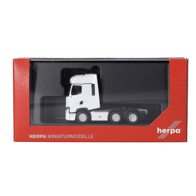 Herpa 315104-003 Tracteur routier Renault T Facelift 3 essieux (6x2), blanc, H0