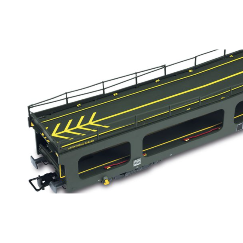 JOUEF HJ4189 fourgon porte-automobiles DD DEV 66, 2éme série, livrée verte avec logo « Carmillon » blanc, SNCF, ép. VI, H0