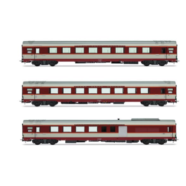 Jouef HJ4192 coffret de 3 voitures Grand Confort TEE « Le Kléber », SNCF, « Grand Confort » grise, ép. IV, H0