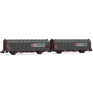 Arnold HN6712 2 wagons bâchés type Kijls K70, "Citroën", SNCF, Ep. IV et V