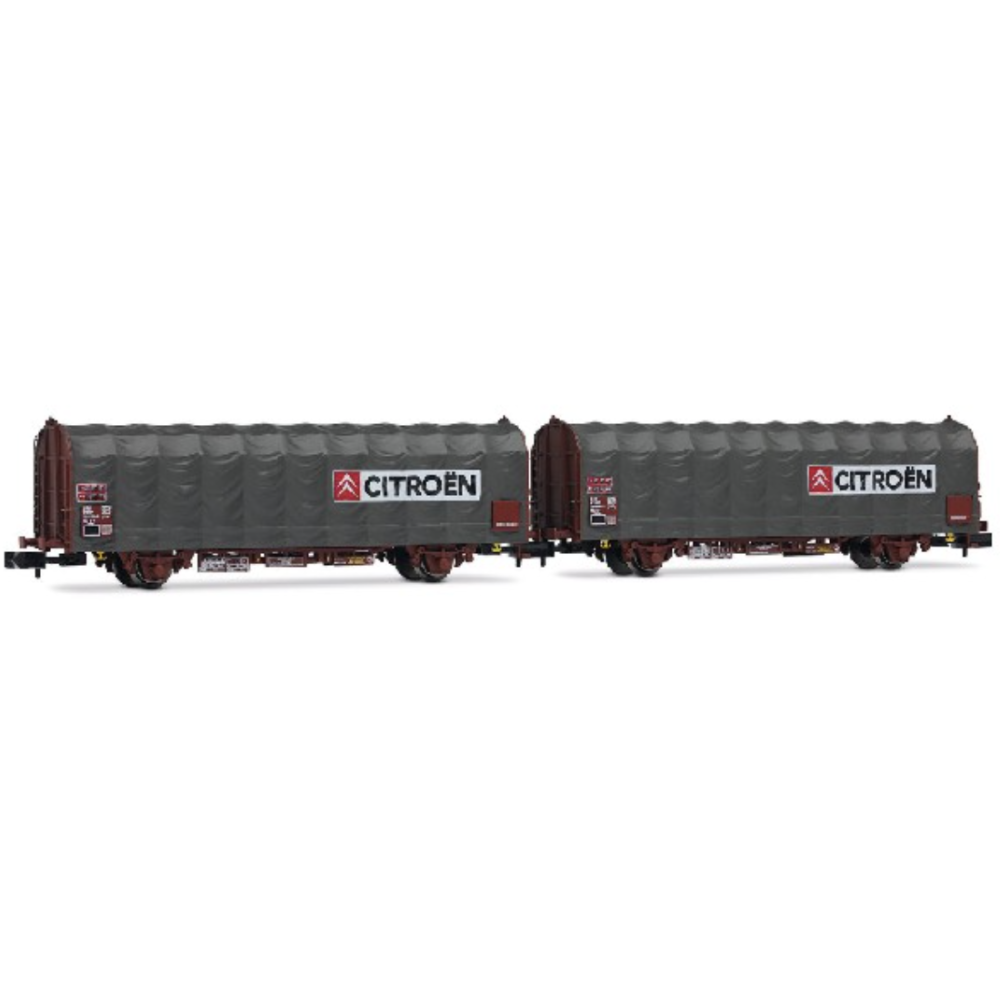 Arnold HN6712 2 wagons bâchés type Kijls K70, "Citroën", SNCF, Ep. IV et V