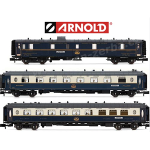 Arnold HN4490 3 voitures "Edelweiss Pullmann Express", fourgon DD3, 1 voiture VPC, VP, CIWL, Ep. II, N