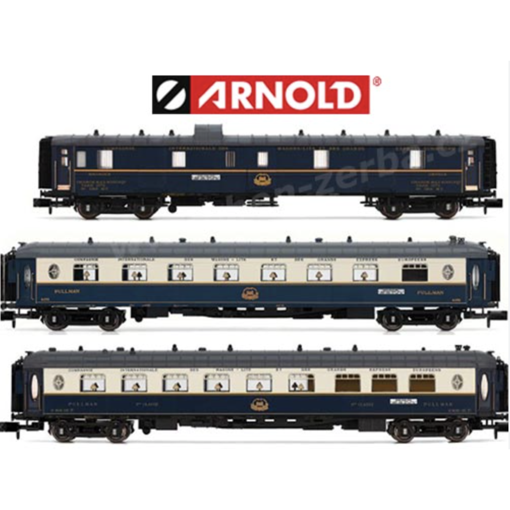 Arnold HN4490 3 voitures "Edelweiss Pullmann Express", fourgon DD3, 1 voiture VPC, VP, CIWL, Ep. II, N