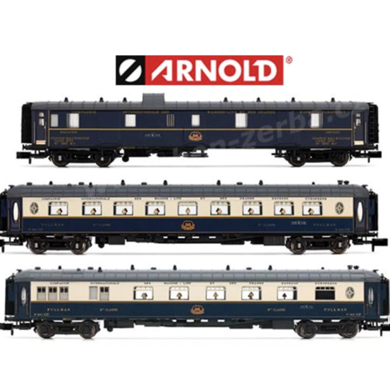 Arnold HN4489 3 voitures \"Etoile du Nord\", fourgon DD3, 1 voiture VPC et VP, CIWL, Ep. II, N