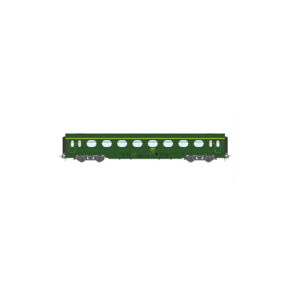 REE Modeles VB-501 Voiture allégée "Saucisson", toit vert, A8, 1CL, SNCF, Ep. IV, H0