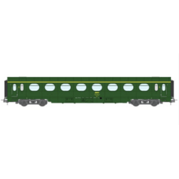 REE Modeles VB-501 Voiture allégée "Saucisson", toit vert, A8, 1CL, SNCF, Ep. IV, H0
