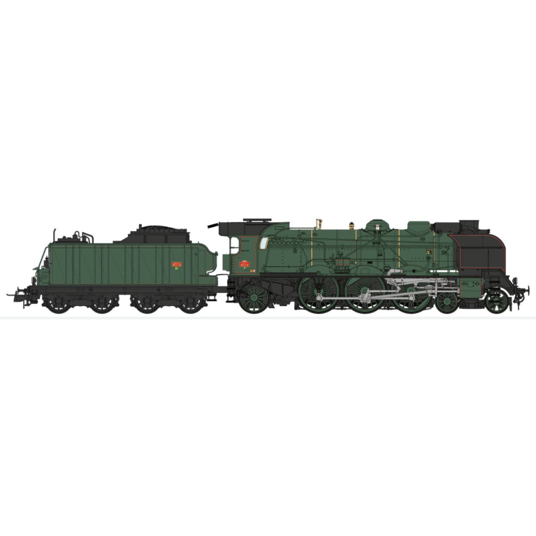 REE Modeles MB-239 Locomotive à vapeur 231 H 21 "Nevers" Vert, Sncf, Ep III, H0