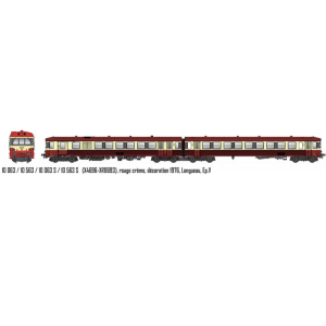 LS Models 10 063 Autorail EAD X4696 - XR8693, rouge crème, décoration 1976, Longueau, Ep V, H0
