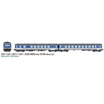 LS Models 11 032 S (X4638 - XR8650) bleu, TER SNCF, Nevers, digitale sonore, Ep V, H0
