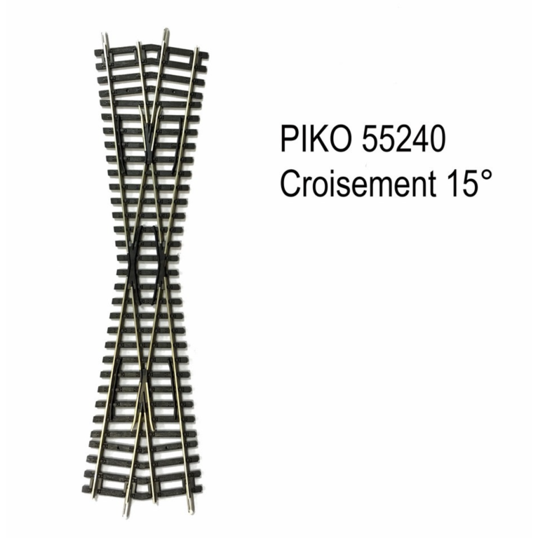 Piko 55240-  K15 - Rail croisement 15 degrés 239mm K15 code 100 -PIKO 55240, H0