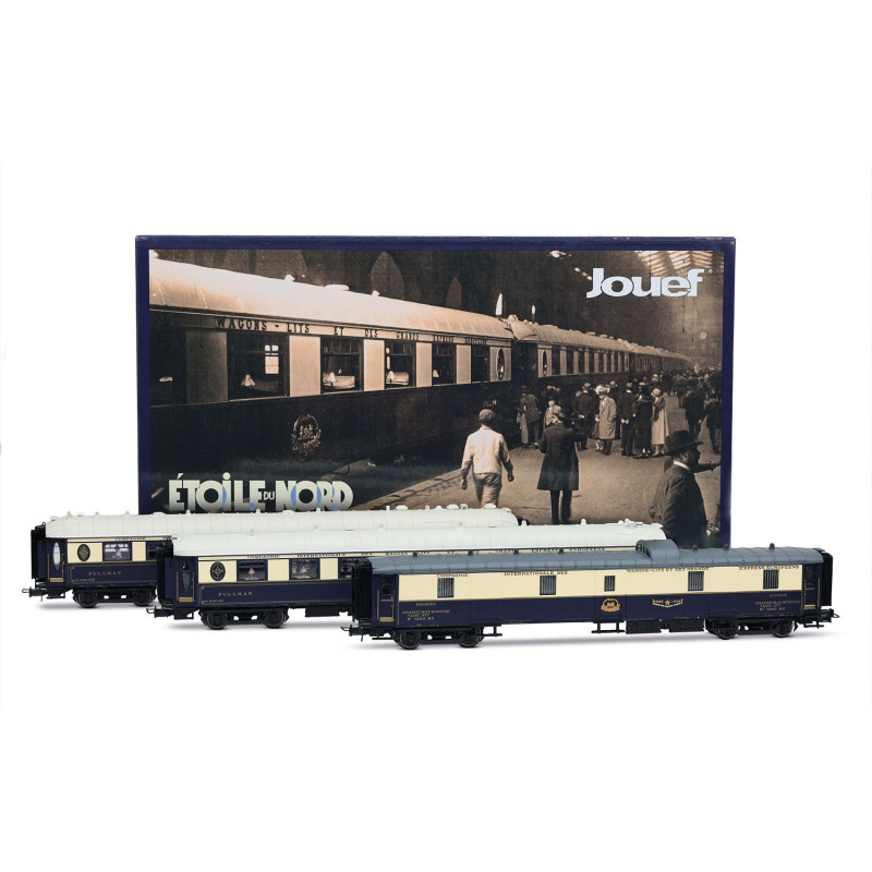 HJ4198 CIWL coffret de 3 voitures « Etoile du Nord », set 1/2 (1 x DD3, 1 x VP Flèche d\'Or et 1 x VPC Étoile du Nord),