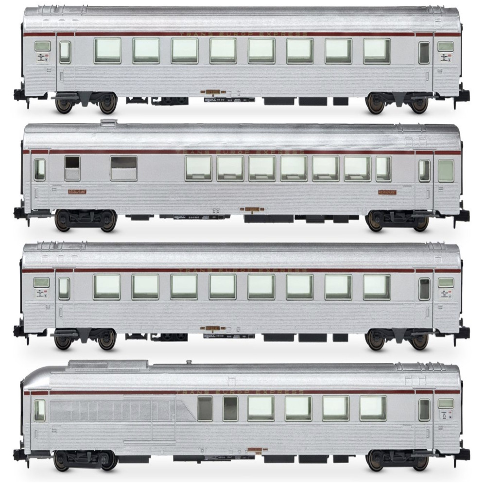 HN4499 SNCF, coffret de 4 voitures type Mistral '69, TEE « Jules Verne », ép. IV