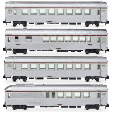 HN4499 SNCF, coffret de 4 voitures type Mistral '69, TEE « Jules Verne », ép. IV