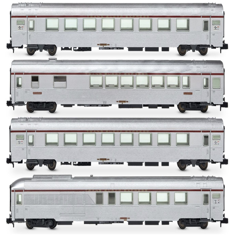 HN4499 SNCF, coffret de 4 voitures type Mistral '69, TEE « Jules Verne », ép. IV