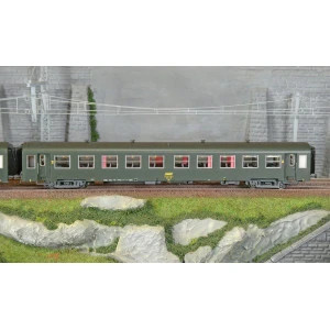 Models Word 40021 Set de 2 voitures USI courte, SNCF, Bmyfi U60, vert, marquage 1956