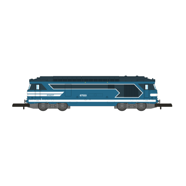 Azar Models L01-BL4A Locomotive diesel BB 67533, SNCF, livrée bleue, échelle Z