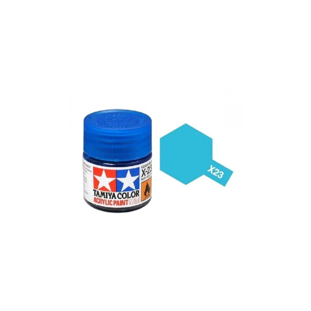 Tamiya Color X23 -peinture acrylique - bleu transparent