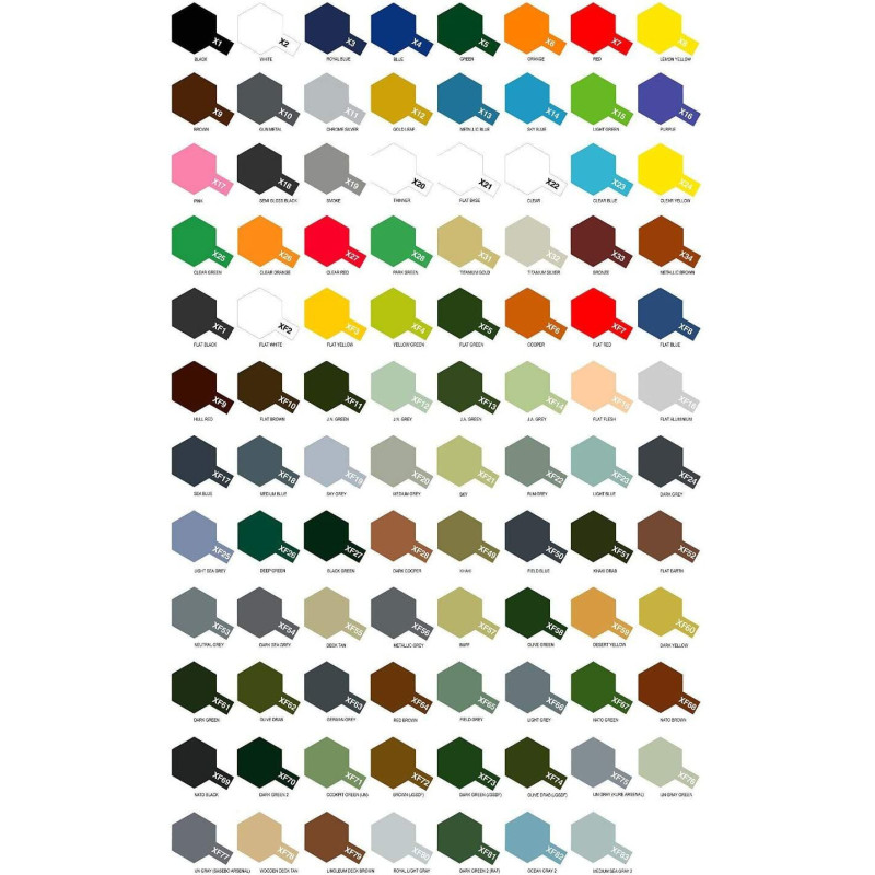 Tamiya Color XF1 -peinture acrylique - Flat noir - Mat