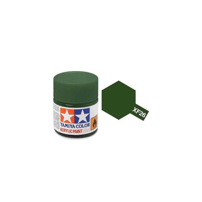 Tamiya Color XF26 -peinture acrylique - vert foncé - Mat