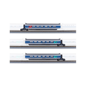 AZAR MODEL T01-AB2 -  TGV Sud-Est - coffret 3 voitures supplémentaires - Atlantique- échelle Z