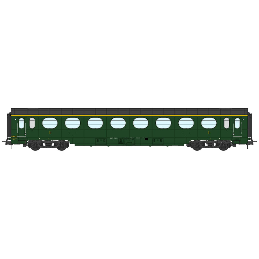 REE Modeles VB-496 - Voiture Allégée ÉTAT, A8 N°3374, vert 306, SNCF Ep.III B
