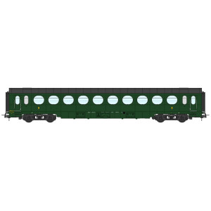 REE Modeles VB-497 - Voiture Allégée ÉTAT, B10 N°34990, vert 306, SNCF Ep.III B