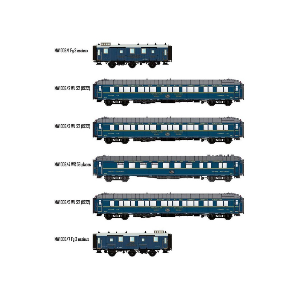 LS MODELS MW1006 CIWL ensemble de voitures « Bombay Express » (1933). LS MODELS MW1006