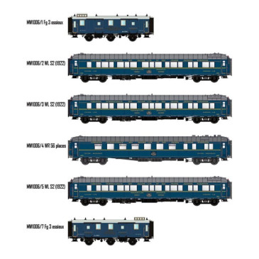 LS MODELS MW1006 CIWL ensemble de voitures « Bombay Express » (1933). LS MODELS MW1006