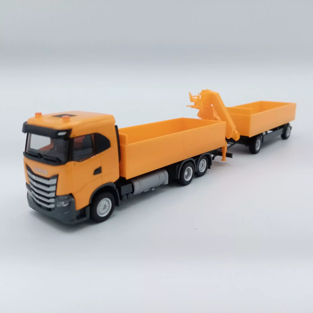 HERPA - IVECO S-WAY ND camion remorque plateau grue - 316217 - HO