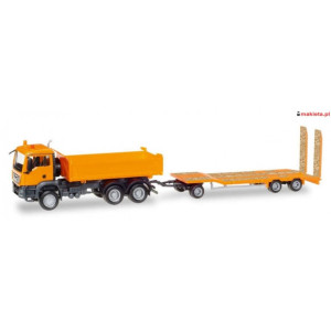 HERPA 307918- IVECO S-WAY ND camion benne - remorque plateau - 307918 - HO