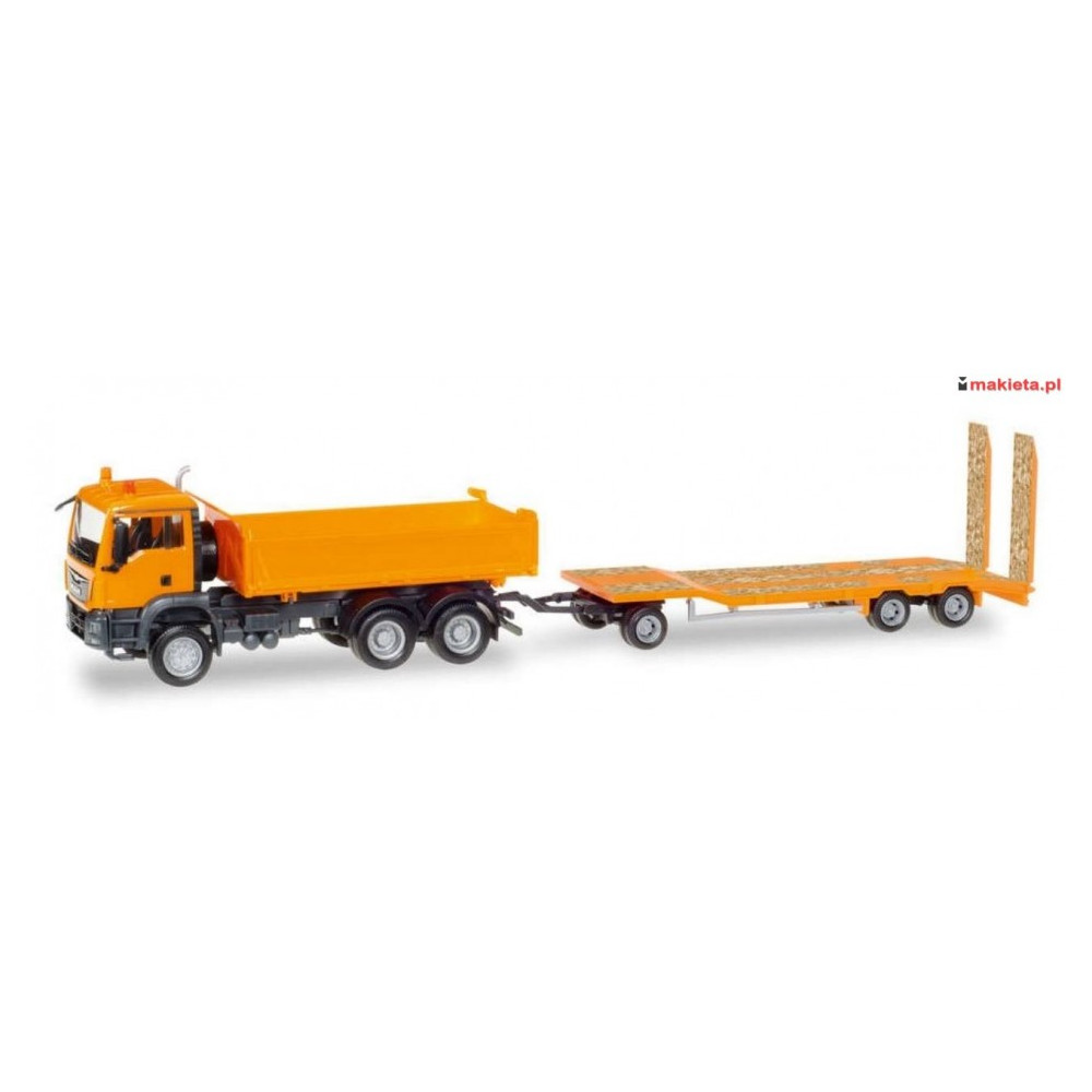 HERPA 307918- IVECO S-WAY ND camion benne - remorque plateau - 307918 - HO