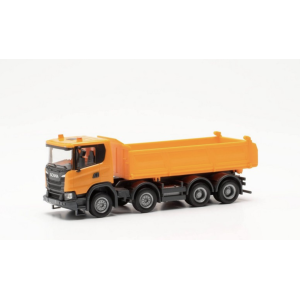 Herpa 316996 Camion benne Scania XT17 Meiler 4 essieux tri-benne orange HO