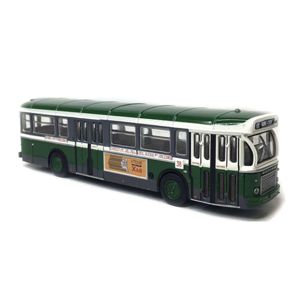 BREKINA 4361- Autobus SAVIEM SC10, 0-4-4, RATP ligne 38 (Gare de l'Est - Porte d'Orléans), 1974 - HO 1/87