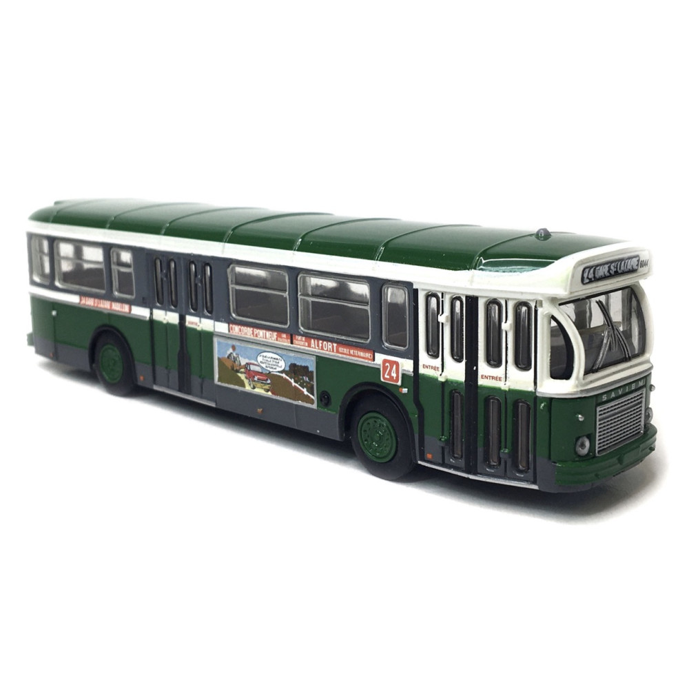 BREKINA 4360- Autobus SAVIEM SC10, 0-4-4, RATP ligne 24 (Gare Saint Lazare - Alfort), 1974 - HO 1/87