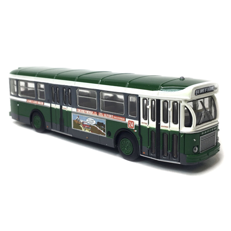 BREKINA 4360- Autobus SAVIEM SC10, 0-4-4, RATP ligne 24 (Gare Saint Lazare - Alfort), 1974 - HO 1/87
