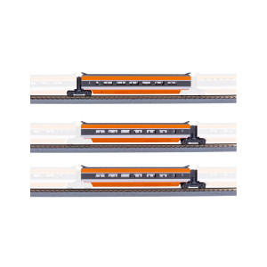 AZAR MODEL T01-OR2 -  TGV Sud-Est - coffret 3 voitures supplémentaires - orange (échelle Z)