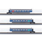 AZAR MODEL T01-AB2 Set de 3 voitures supplémentaires TGV Paris Sud-Est (PSE), SNCF, Atlantique, échelle Z