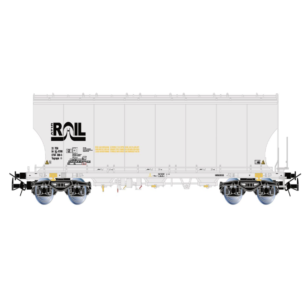 RIVAROSSI HR6675 ATIR-RAIL,  wagon-citerne à 4 essieux et parois arrondies, livrée grise, ép. VI