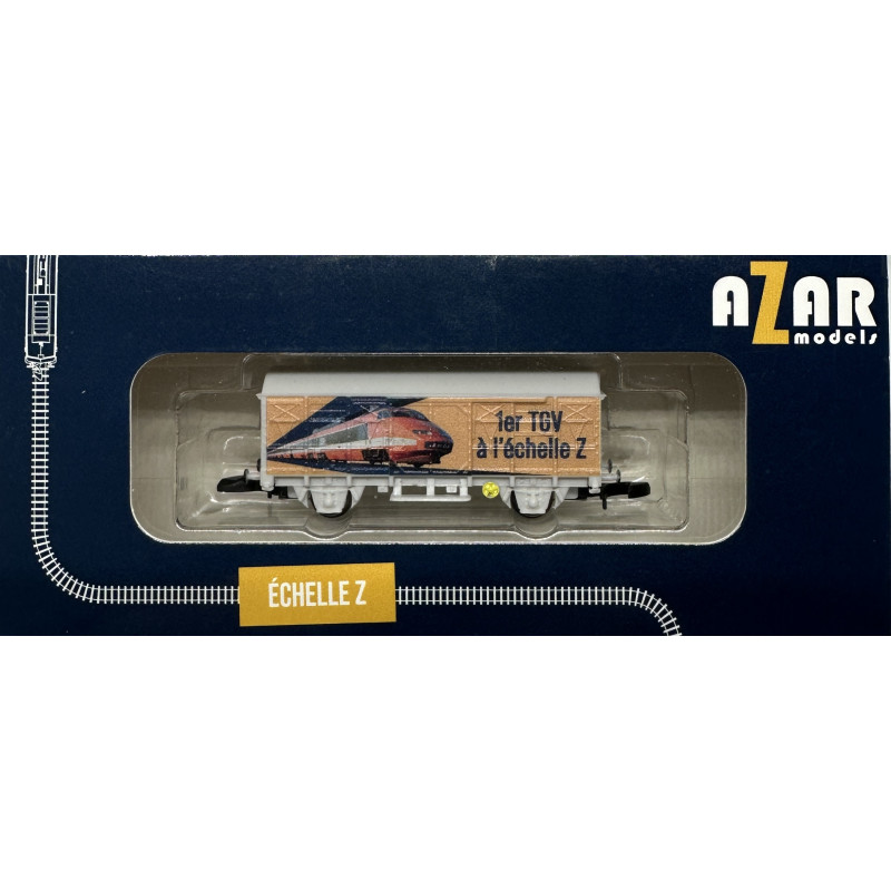 AZAR MODEL W02-TGV Wagon couvert collector spécial 1er TGV à l\'échelle Z 1/220