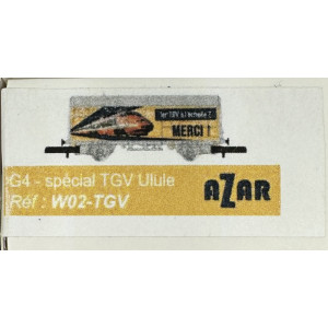 AZAR MODEL W02-TGV Wagon couvert collector spécial 1er TGV à l'échelle Z 1/220