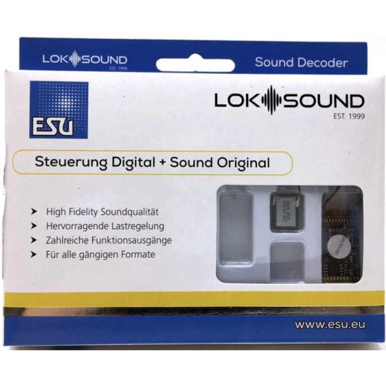 ESU 58412 Décodeur digital 22 broches PLUX22 NEM658 loksound V5 sonore - H0