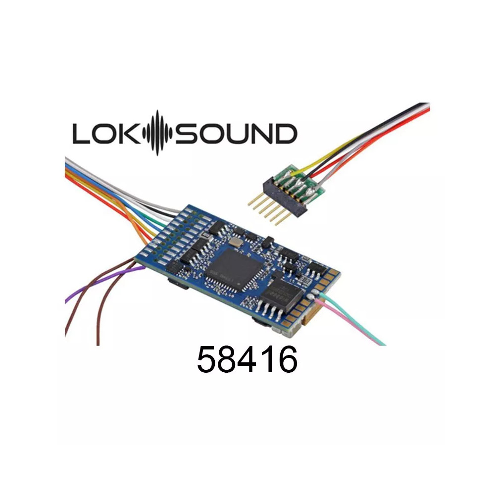 ESU 58416 Décodeur digital 22 broches PLUX22 NEM658 loksound V5 sonore - H0