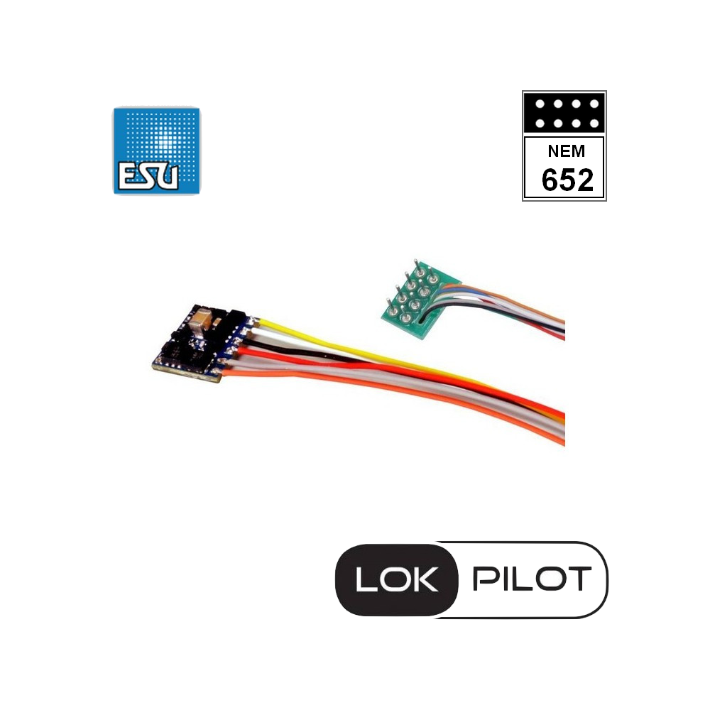 ESU 59820 Décodeur digital micro 8 pôles, NEM652 lokpilot V5 -