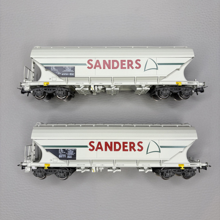 JOUEF HJ6312 - 2 wagons trémies, \"Sanders\", parois planes, SNCF, Ep. V
