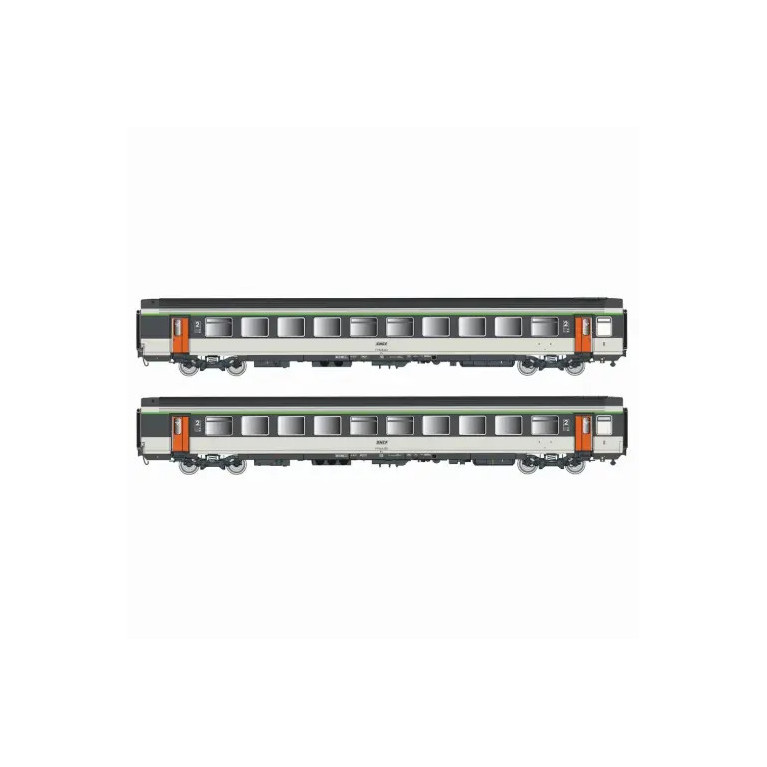 LSMODELS E200 - 2 voitures Corail, Vtu, B10tu et B11tu, livrée Corail, logo Encadré, SNCF, Ep. IV