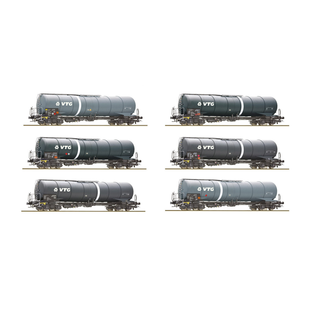 ROCO 6600007 - 6 Wagons-citernes, VTG, Ep VI -HO 1/87