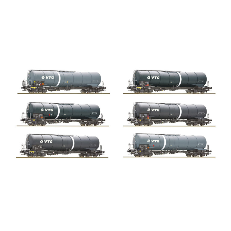 ROCO 6600007 - 6 Wagons-citernes, VTG, Ep VI -HO 1/87