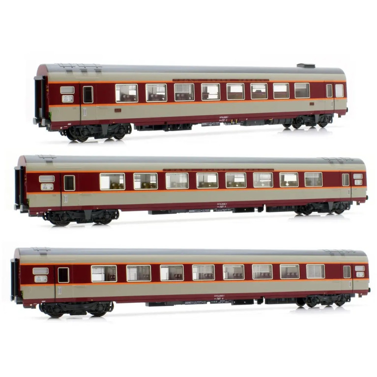 LSMODELS 40 081 DC - 3 voitures grand confort "Aquitaine", 2 x A8tu 1CL + Vru restaurant, SNCF, Ep. IV -